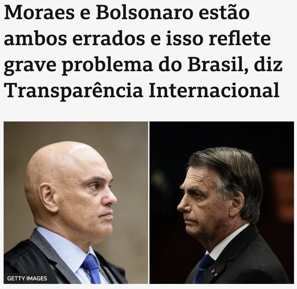 モラエス最高裁判事(左)とボルソナロ前大統領(右)(22日付BBCブラジルの記事の一部)