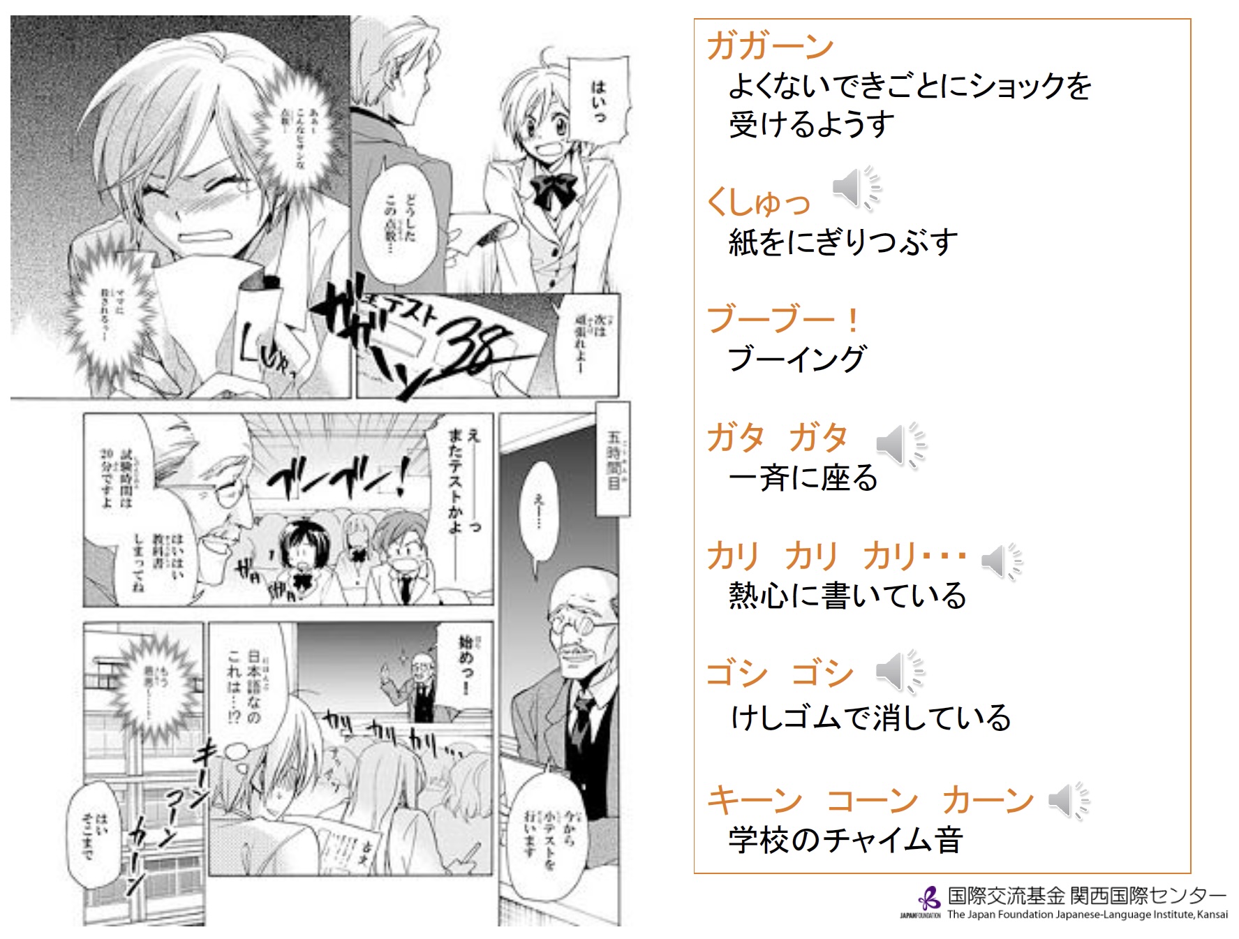 オノマトペを解説する国際交流基金の日本語教材