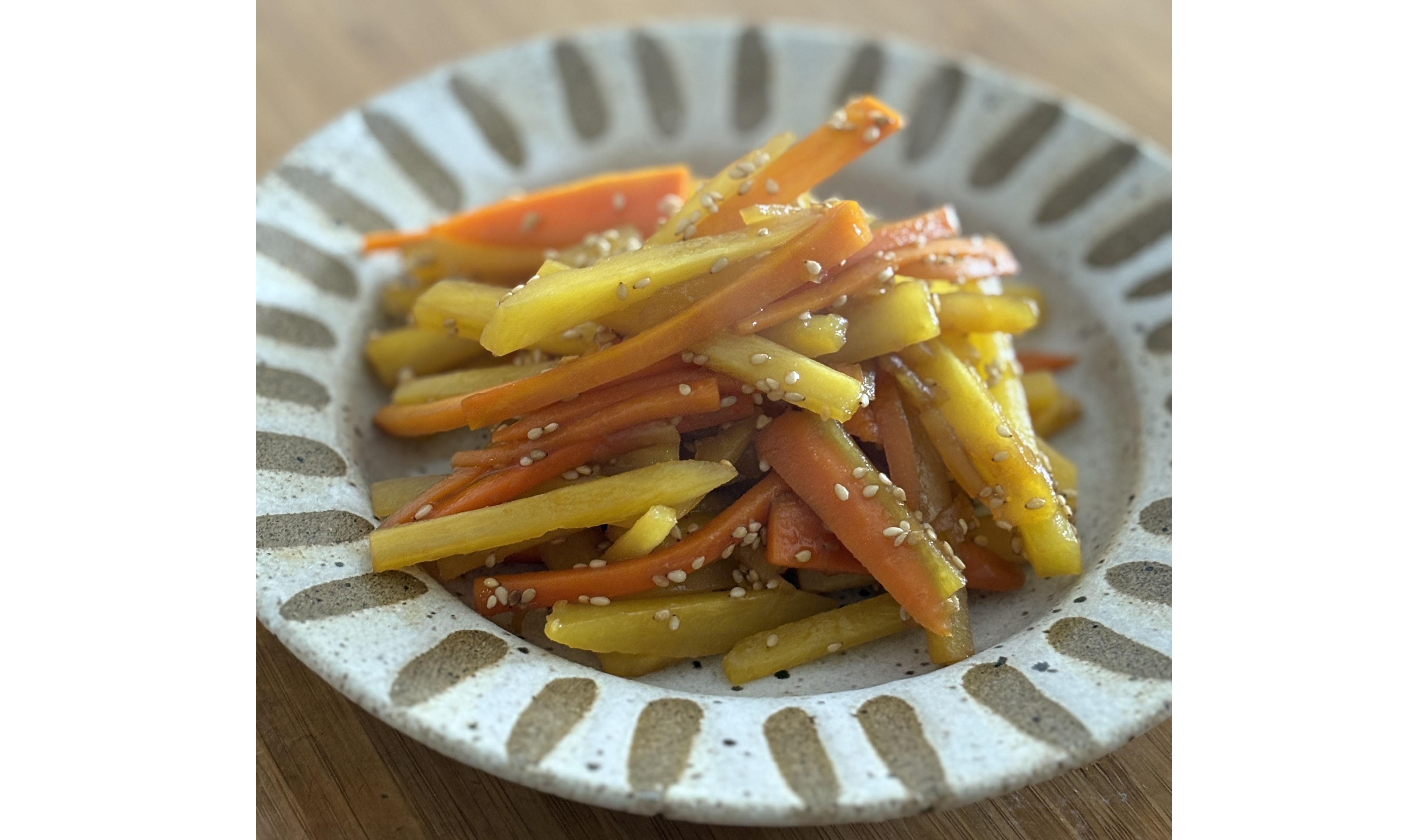 マンジョッキーナと人参のきんぴら＝レシピ紹介コーナー「いただきます」（77）＝「日本の家庭料理をブラジルで作る！」