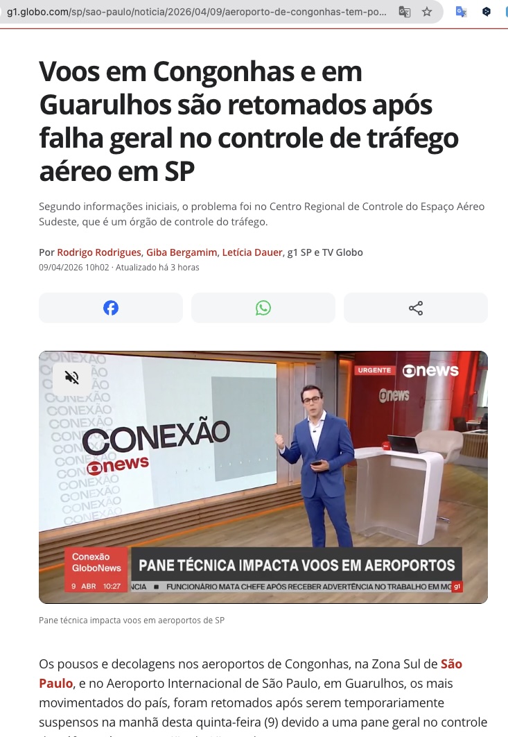 サンパウロ航空管制障害で全国に影響