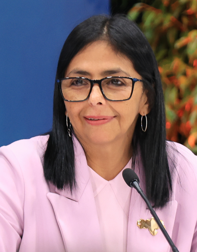 ベネズエラのデルシー・ロドリゲス暫定大統領（Presidencia de Venezuela, Public domain, via Wikimedia Commons）