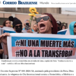 リマで行われた新法撤廃を求めるデモ行進に参加する人々（15日付コレイオ・ブラジリエンセの記事の一部）