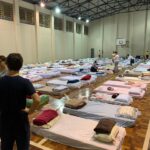 森口さん家族が受け入れ準備手伝っている避難所の写真。この後すぐに170人が避難してきた。(4日、森口さん提供)