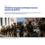 6月26日、ラパスの大統領官邸を囲む武装兵士たち（27日付ドイチェ・ヴェレの記事の一部）