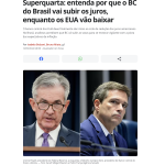 連邦準備制度理事会議長のジェローム・パウエル議長（左）と、ブラジル中銀のロベルト・カンポス・ネット総裁（右）（16日付G1サイトの記事の一部）