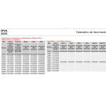 サンパウロ州のIPVAの支払い期日一覧表（州財務・企画局公式サイトより）